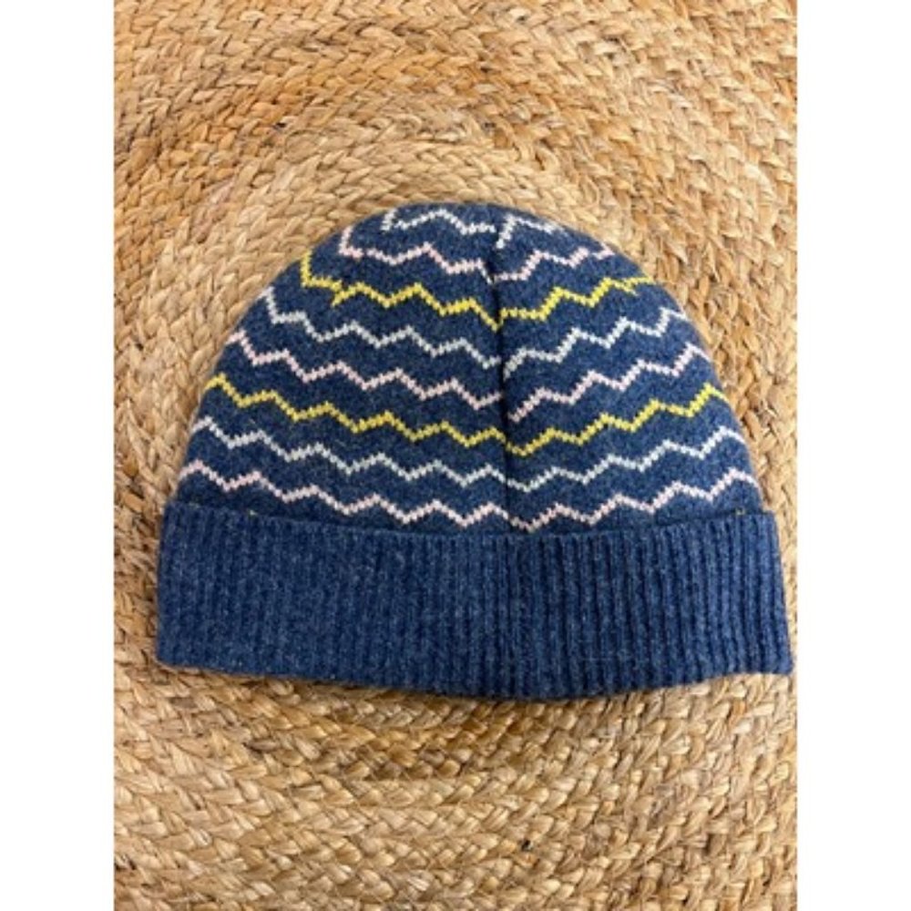 Prana Navy Blue Stretch Tight Knit Classic Printed Beanie Hats U53180657 - Picture 2 of 7